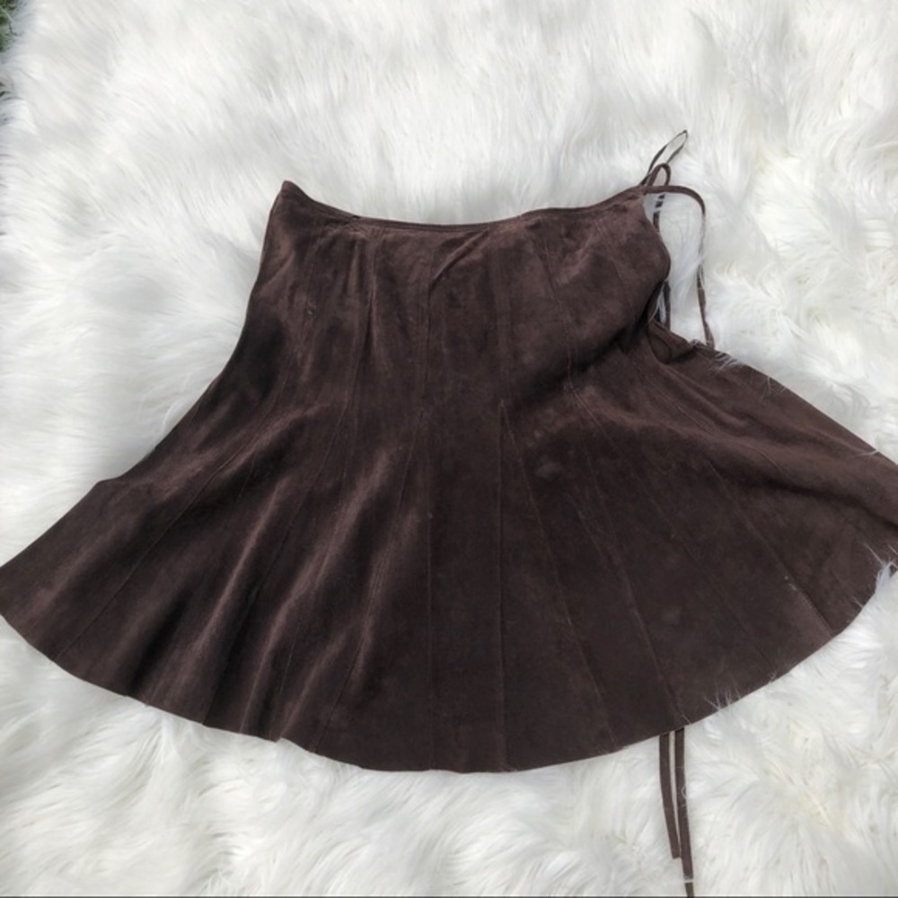 Real suede brown skirt by INC